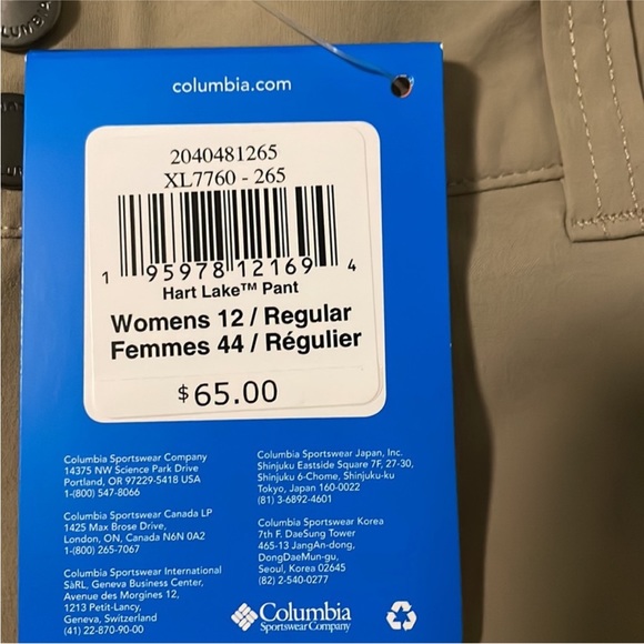Columbia Hiking Pants size 12 NWT - Picture 8 of 15